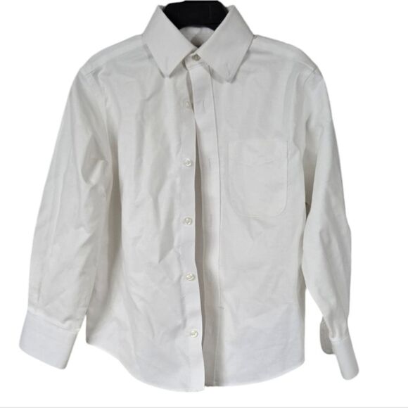 Class Club Boys White Long Sleeve Non-Iron Oxford Shirt School Uniform Stretch - Picture 1 of 10